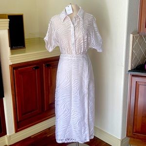 L’ACADEMIE GORGEOUS WHITE EYELET BUTTON DOWN DRESS